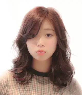 セミロング カラー パーマ 髪質改善🌈縮毛矯正 荻原　達矢のヘアスタイル