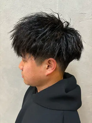 ミディアム パーマ メンズ 穐田 航のヘアスタイル