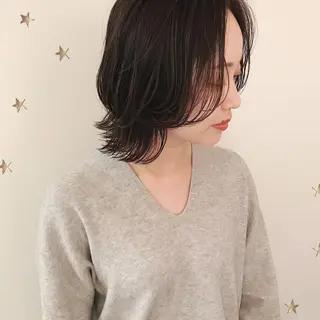ミディアム 市川 千夏のヘアスタイル