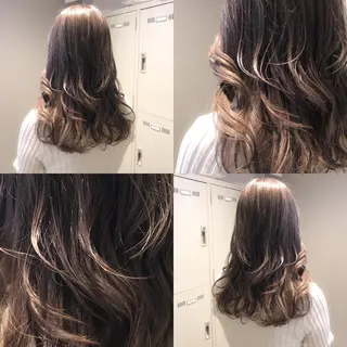 カラー ハイトーン×レイヤー カットTAKUMIのヘアスタイル