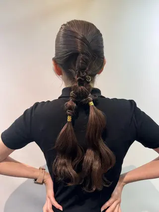 ヘアアレンジ 💖デザインカラー/ タダ ハナカ💖のヘアスタイル