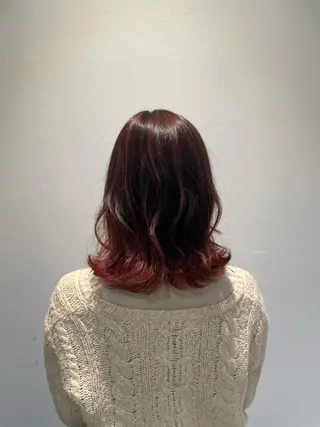 ミディアム 縮毛矯正×髪質改善× 艶髪カラー 小笠原躍のヘアスタイル