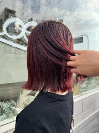 ミディアム カラー 堀江美容室 千晶のヘアスタイル