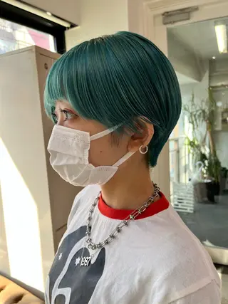 ショート ハイトーンを育てる ブリーチカラー/牧原のヘアスタイル