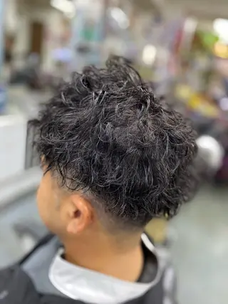ミディアム パーマ メンズ 深澤 さおりのヘアスタイル