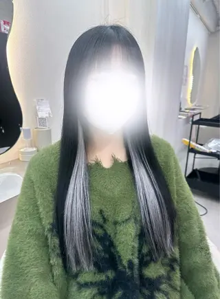 ロング カラー ヘアアレンジ 🖤kana/艶髪/ 韓国風暗髪カラー🖤のヘアスタイル