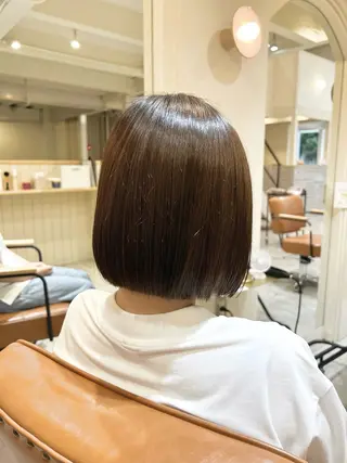 ミディアム ぱつボブ/ ショート/YUKIのヘアスタイル