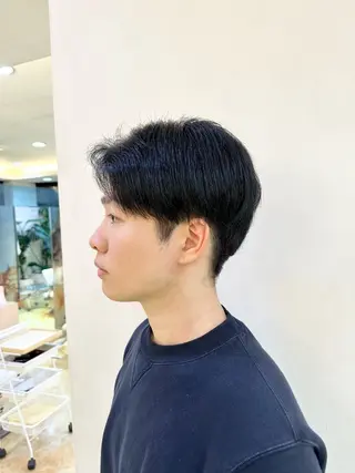 ミディアム パーマ メンズ メンズパーマ/ メンズカット/片山のヘアスタイル