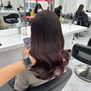 セミロング カラー ヘアアレンジ mai🍑暖色カラー /レイヤー💖のヘアスタイル