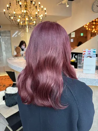 ミディアム カラー ヘアアレンジ 韓国×艶髪 さきのヘアスタイル