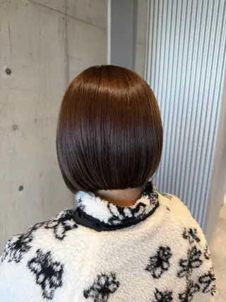 ミディアム カラー ヘアアレンジ ボブ×艶カラー 特化・リクト💥のヘアスタイル