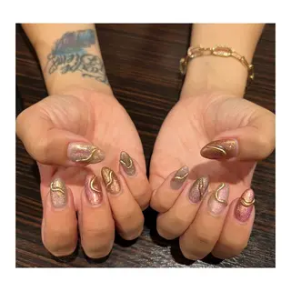ロング M nail 個人サロン𓆉♥︎のネイルデザイン