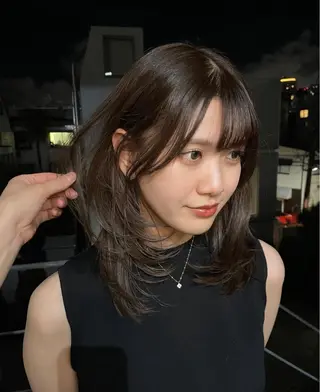 ミディアム カラー 韓国ボブ/ハッシュ カットKIRAのヘアスタイル
