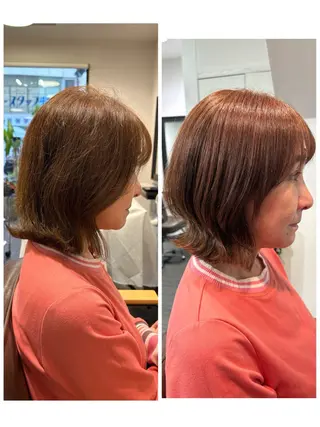 ミディアム こやなぎ れいなのヘアスタイル