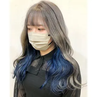 セミロング カラー 推しカラー✨ オタク美容師ユウカのヘアスタイル