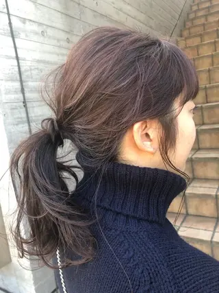 ミディアム カラー ヘアアレンジ ブリーチなし透け感/ マンツーマン/Ryoのヘアスタイル