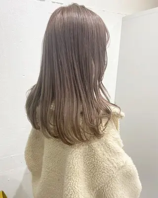 ミディアム カラー ヘアアレンジ ササキカズマ〻透明感 〻色落ち〻赤み消しのヘアスタイル