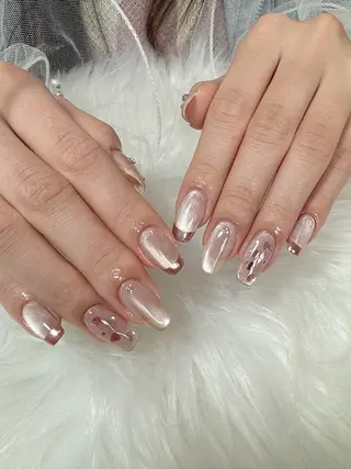 ネイル シュシュ 🎀 girly nailのネイルデザイン