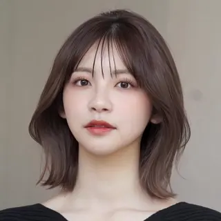 ミディアム 栗原 瑞稀のヘアスタイル