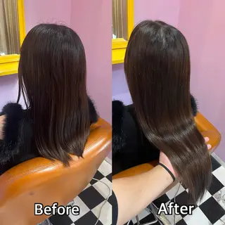 ロング シール＋ちび編み込み エクステ梅田🐨のヘアスタイル