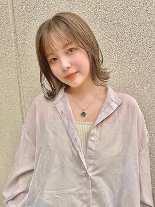 ミディアム カラー 髪質改善 中川　翔のヘアスタイル