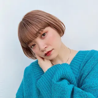 ショート カラー 🌱ボブ/レイヤー/ ベージュ/あやみ✨のヘアスタイル
