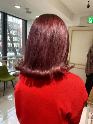 セミロング カラー ヘアアレンジ アイブロウ 透明感カラー 古山 結季🌙🖤のヘアスタイル