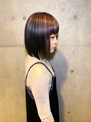 ミディアム カラー RINA/ Jr.スタイリストのヘアスタイル