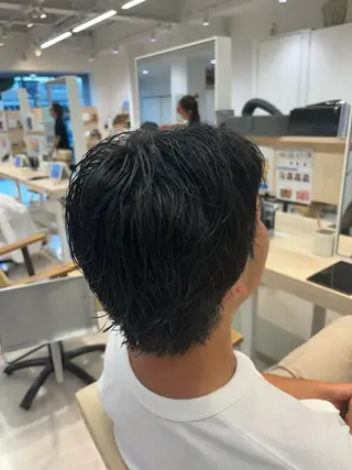 ショート パーマ メンズ ニュアンスパーマ/ フェザー/マッシュのヘアスタイル