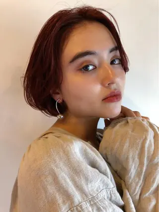 ショート カラー パーマ 💖美髪矯正💖 辻未侑のヘアスタイル