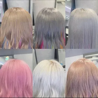 セミロング ブリーチ&エクステ 🥀ケアカラー特化のヘアスタイル