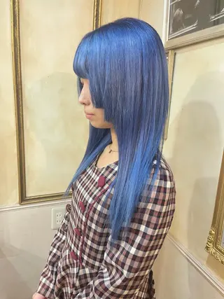 ロング カラー 岩谷/ブリーチ 🪽透明感カラーのヘアスタイル