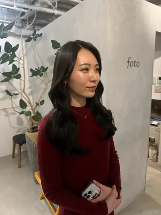 セミロング 新宿/顔周りカット +レイヤー=しずく♩のヘアスタイル
