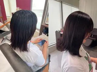 ミディアム mion🦋韓国ヘア 透明感カラー🫧のヘアスタイル