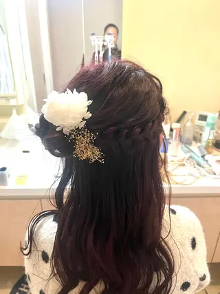 セミロング カラー ヘアアレンジ afrodite 〈京橋〉Riyuのヘアスタイル