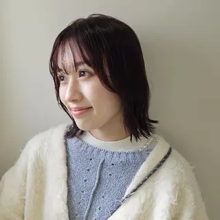 ミディアム カラー けんもつ すずかのヘアスタイル