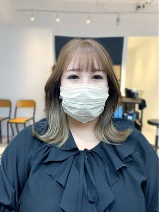 セミロング カラー パーマ ヘアアレンジ メンズ キッズ ネイル マツエク・マツパ アイブロウ レイヤーカット 🌿透け感カラーのヘアスタイル