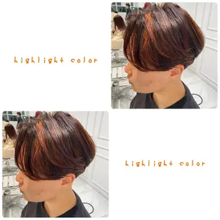 ショート カラー ヘアアレンジ ブリーチなし艶カラー 東家のヘアスタイル