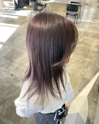 ロング カラー 透明感カラー/顔周り レイヤー/髪質改善のヘアスタイル