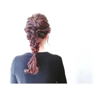 ミディアム セミロング ロング カラー ヘアアレンジ nike にけのヘアスタイル