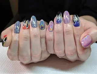 ロング カラー ネイル Eve nailのネイルデザイン