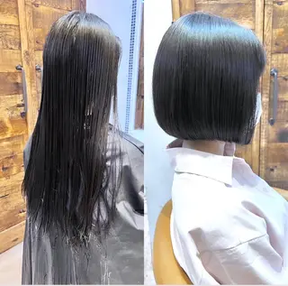 ショート ブリーチなしダブル カラー縮毛矯正 下野のヘアスタイル