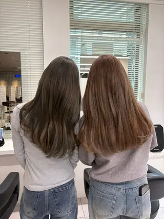 カラー 透明感ベージュ🤎 ナチュラルレイヤーのヘアスタイル