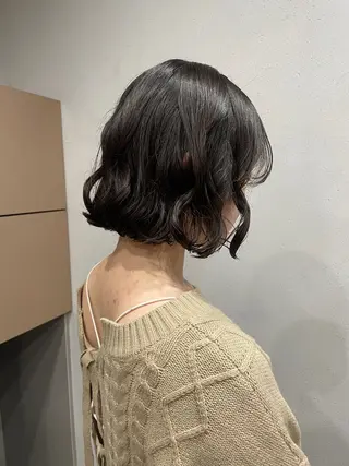 ミディアム カラー パーマ 表参道🌿赤み消し カラー/チナツのヘアスタイル