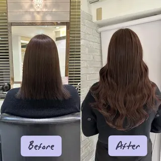 ミディアム 🤎艶感ベージュ/ ミルクティー🤎のヘアスタイル
