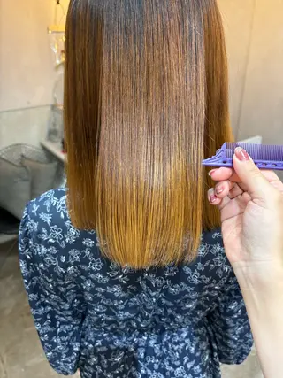 セミロング 💜髪質改善/ 艶カラー/ミナ🩷のヘアスタイル