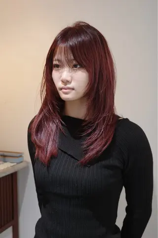 セミロング カラー ヘアアレンジ opus 店長大和 レイヤー/赤み消しのヘアスタイル