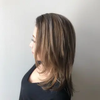 セミロング カラー 江藤 星史のヘアスタイル