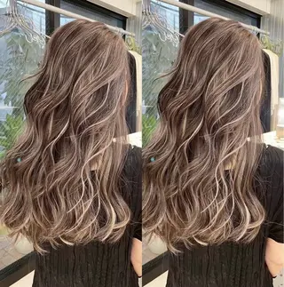セミロング カラー ✨レイヤーカット 海外ヘア/原宿✨のヘアスタイル