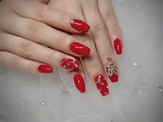 ネイル I-nailロング /ワンホン/キラキラのネイルデザイン